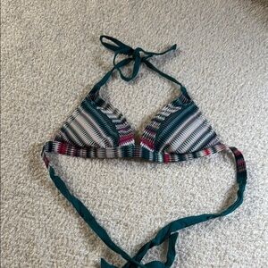 Striped Teal and Pink Bikini Top